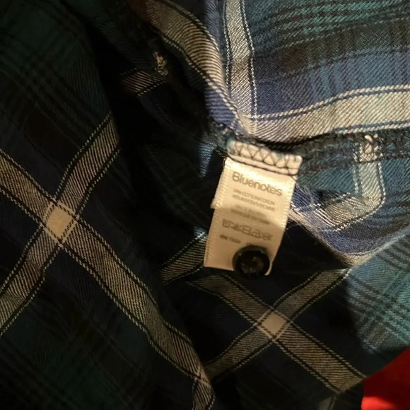 Bluenotes boyfriend fit long sleeve plaid long sleeve  shirt Sz M - Picture 8 of 10